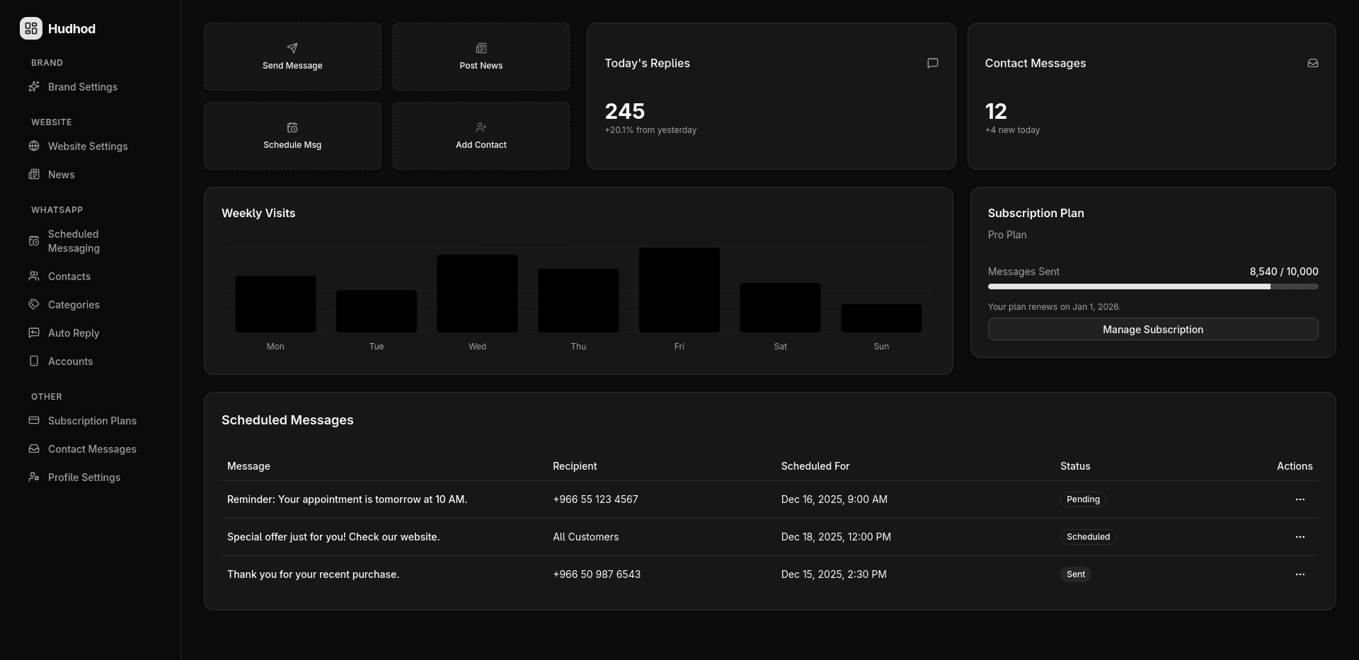 Hudhod (WIP) desktop view